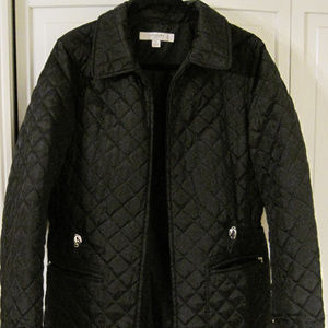Liz Claiborne Med black quilted Utility Jacket